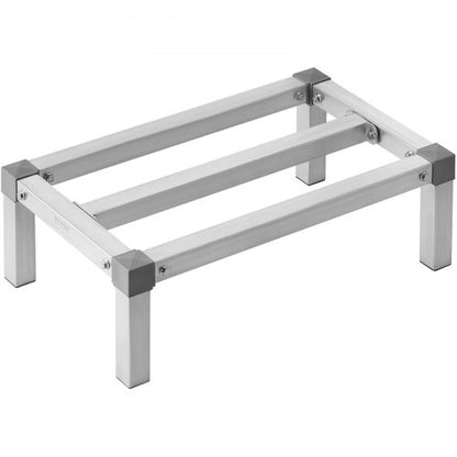 Aluminiumställ för lastutrymme, 61 x 36 cm kommersiellt golvställ för livsmedel, 20 cm från golvet, justerbart förvaringsställ i aluminium med en kapacitet på 450 kg, för förvaring i restauranger, kök, garage och fordon