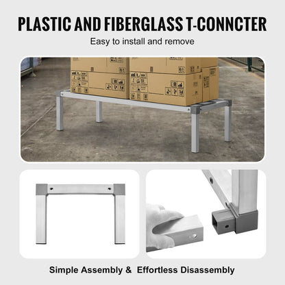 Aluminiumställ för lastutrymme, 112 x 50 cm kommersiellt golvställ för livsmedel, 30 cm från golvet, helsvetsat förvaringsställ i aluminium med en kapacitet på 450 kg, för förvaring i restauranger, kök, garage och fordon