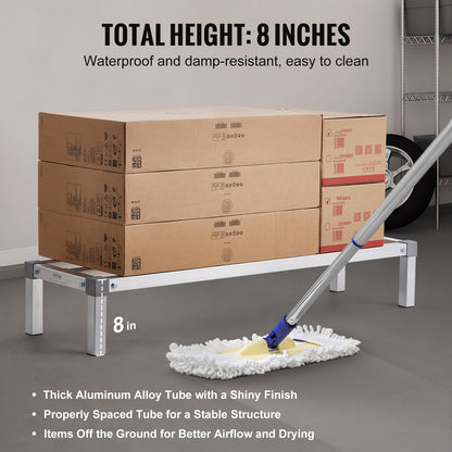 Aluminiumställ för lastutrymme, 112 x 36 cm kommersiellt golvställ för livsmedel, 20 cm från golvet, helsvetsat förvaringsställ i aluminium med en kapacitet på 450 kg, för förvaring i restauranger, kök, garage och fordon