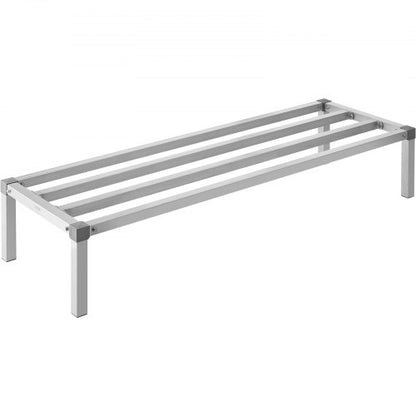 Aluminiumställ för förvaring, 60” x 20” kommersiellt golvställ för livsmedel, 12” från golvet, helsvetsat förvaringsställ i aluminium med en kapacitet på 1000 lbs, för förvaring i restauranger, kök, garage och fordon