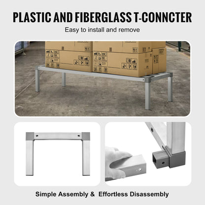 Aluminiumställ för förvaring, 60” x 20” kommersiellt golvställ för livsmedel, 12” från golvet, helsvetsat förvaringsställ i aluminium med en kapacitet på 1000 lbs, för förvaring i restauranger, kök, garage och fordon