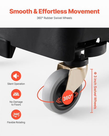 Sopkärlsvagn, passar 16/23 gallon behållare, smal sopkärlsrulle med 4 låsbara hjul, 200lbs viktkapacitet, kraftig tunnvagn, mjukt och tyst rullande plastkärlsvagn