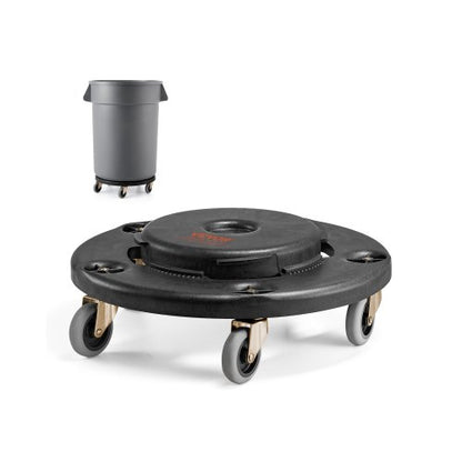 Papperskorgvagn, passar 20, 32, 44, 55 gallon behållare, rund papperskorg med rullbas och 4 låsbara hjul, 500 kg viktkapacitet, kraftig tunnvagn, multifunktionell rullvagn