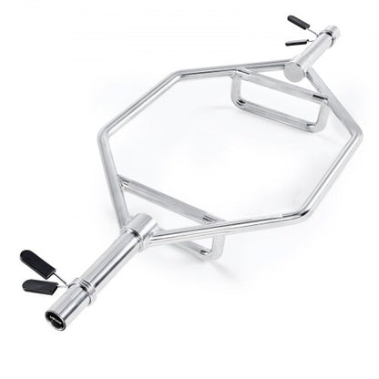 Trap Bar Hex Bar, 50 mm sexkantsstång, 360 kg kapacitet Shrug Bars med räfflade grepp, tyngdlyftnings- och styrketräningsutrustning, hemmagym för knäböj, marklyft, axelpress, silver