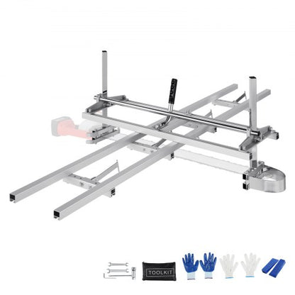 Motorsågsverk och skenstyrningssystem, bärbart sågverk 36 cm-91 cm svärd, 2,74 m aluminiumskenastyrning med motorsågsverk för träarbetare och snickare