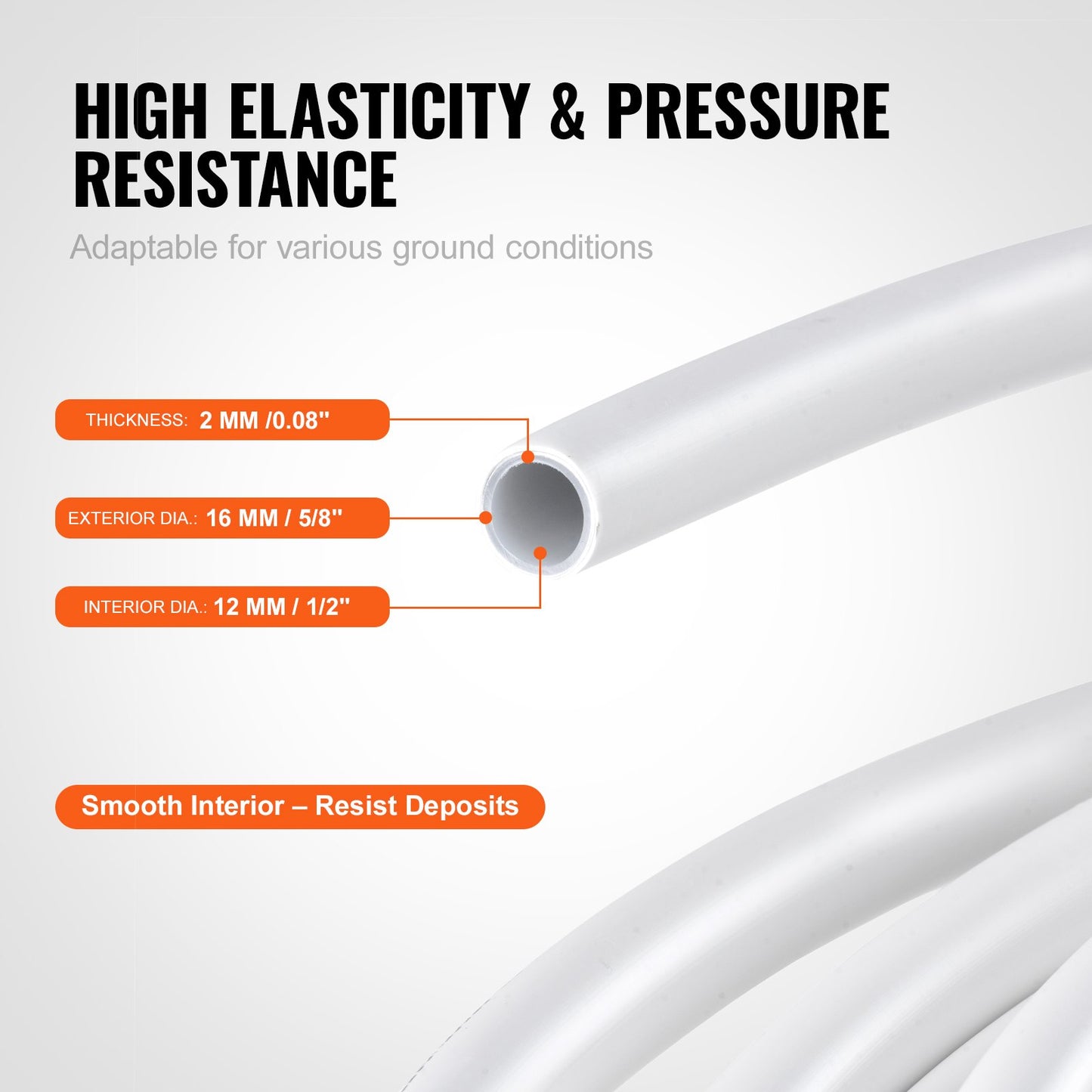 PEX-AL-PEX-rör, 300 m, 16 mm diameter aluminium-plastkompositrör Syrebarriär Värmegolv PEX-rör, 2 mm tjocklek Värmegolv VVS Inre aluminiumlager PEX-slang Rör