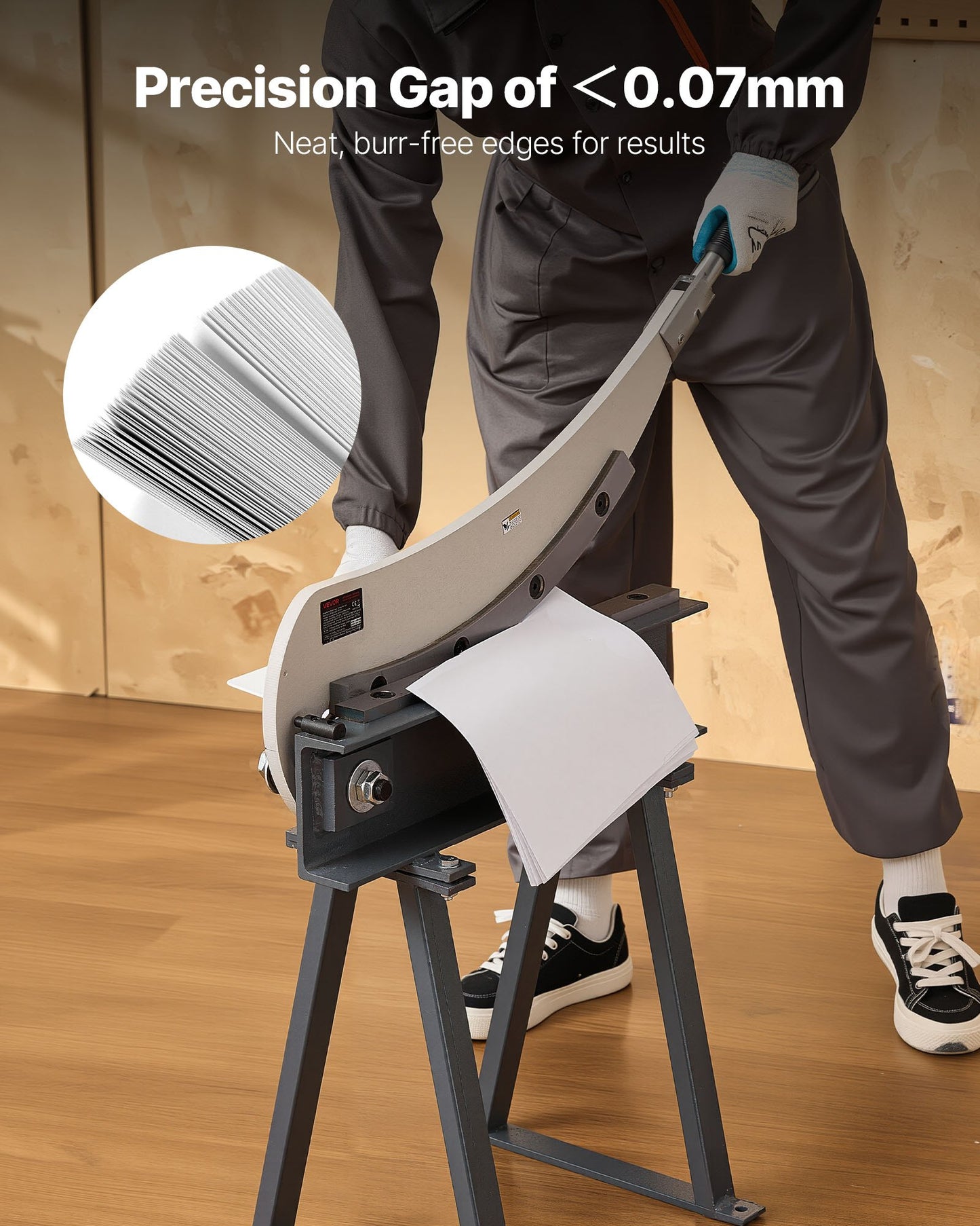 Giljotinsax, 500 mm bäddbredd bänkskärare, manuell handplåtsax för metallplåtbearbetning, med Q235-material, hög precision, stativ, för kretskort, aluminium, stål, koppar, plast