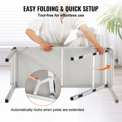 Portable Tradeshow Podium Table, 97,5 × 38,5 × 87 cm, Display Exhibition Counter Stand Booth Fair with Wall, Foldable Promotion Retail Bar Table Podium with Storage Rack and Carrying Bag