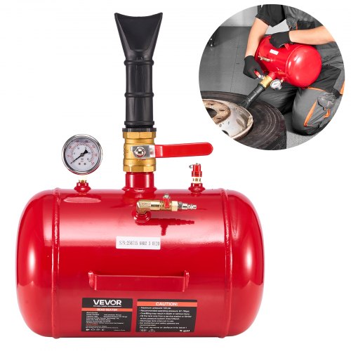 Luftfyllare för däckpärlor, 18,9 l, kraftigt däckpärlsprängverktyg, 87–116 psi arbetstryck, luftfylld sittpumpare för pickup, lastbil, ATV, jeep, skåpbil, trädgårdstraktor, husbil, röd