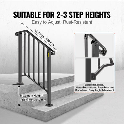 Iron X Ledstångsstolpe #2 Räcke Passar 2 Steg