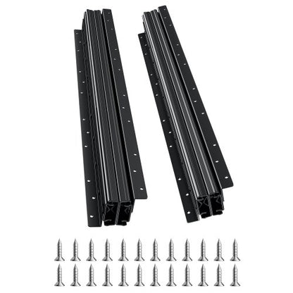 Undermonterade lådskenor, 24 tum, fullt utdragbara kullagerskenor för skåp under trappan, 260 LB lastkapacitet kraftiga skåpsskenor för bottentrappan, för gör-det-själv-byte, svart