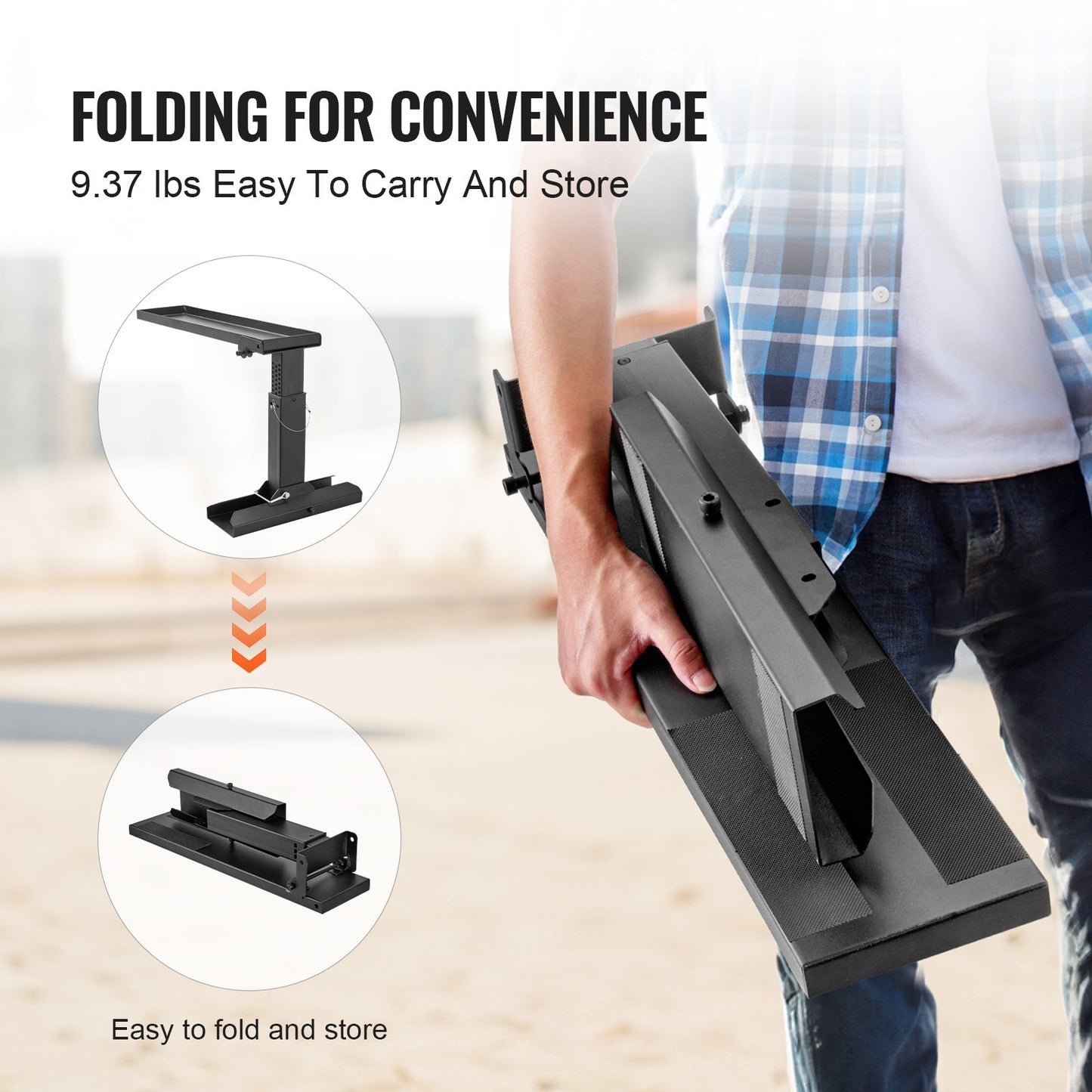 Stegnivåutjämnare, 23,4 L x 11,4-18 tum H stödyta, stegeutjämnningsverktyg i stål, hopfällbar trappstege, lättanvänd trappstegestabilisator, tillbehör till förlängningsstege för ojämn mark