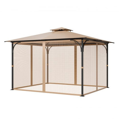Gazebo Netting Replacement, Fit Most 10 x 12 x 7 FT Gazebo Curtain, Outdoor Garden Net, 4-Panel Sidewall Mesh Net, Patio Midge Netting with Double Zipper, Canopy Screen (Netting Only)