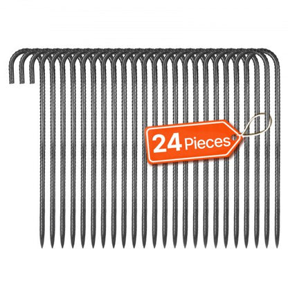 406,4 mm / 16 tum 24-pack armeringsstöttor Kraftiga J-krokar Galvaniserade markankare