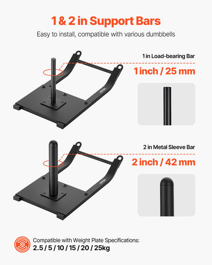 Weight Sled, Steel Power Sled, Fitness Strength Training Sleds for Athletic Exercise Speed Improvement, Workout Fitness Equipment with Harness, Compatible with 25/51 mm Weight Plates, Black