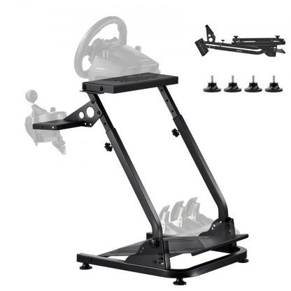 Stativ för racingratt, justerbart och hopfällbart simulatorställ för Logitech G29 G27 G920 G923, Thrustmaster T300RS T300GT T248 TS-PC TSXW Gaming Cockpit, pedalsimulator ingår ej