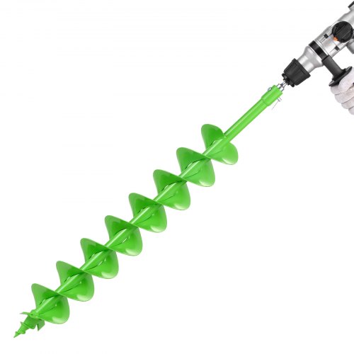 Borrkrona för plantering, 100 x 790 mm spiralborrkrona, kompatibel med borrar med 20 mm innerdiameter, kraftigt verktyg för lökplantering, stolphålsborrtillbehör för trädgårdsgrävare