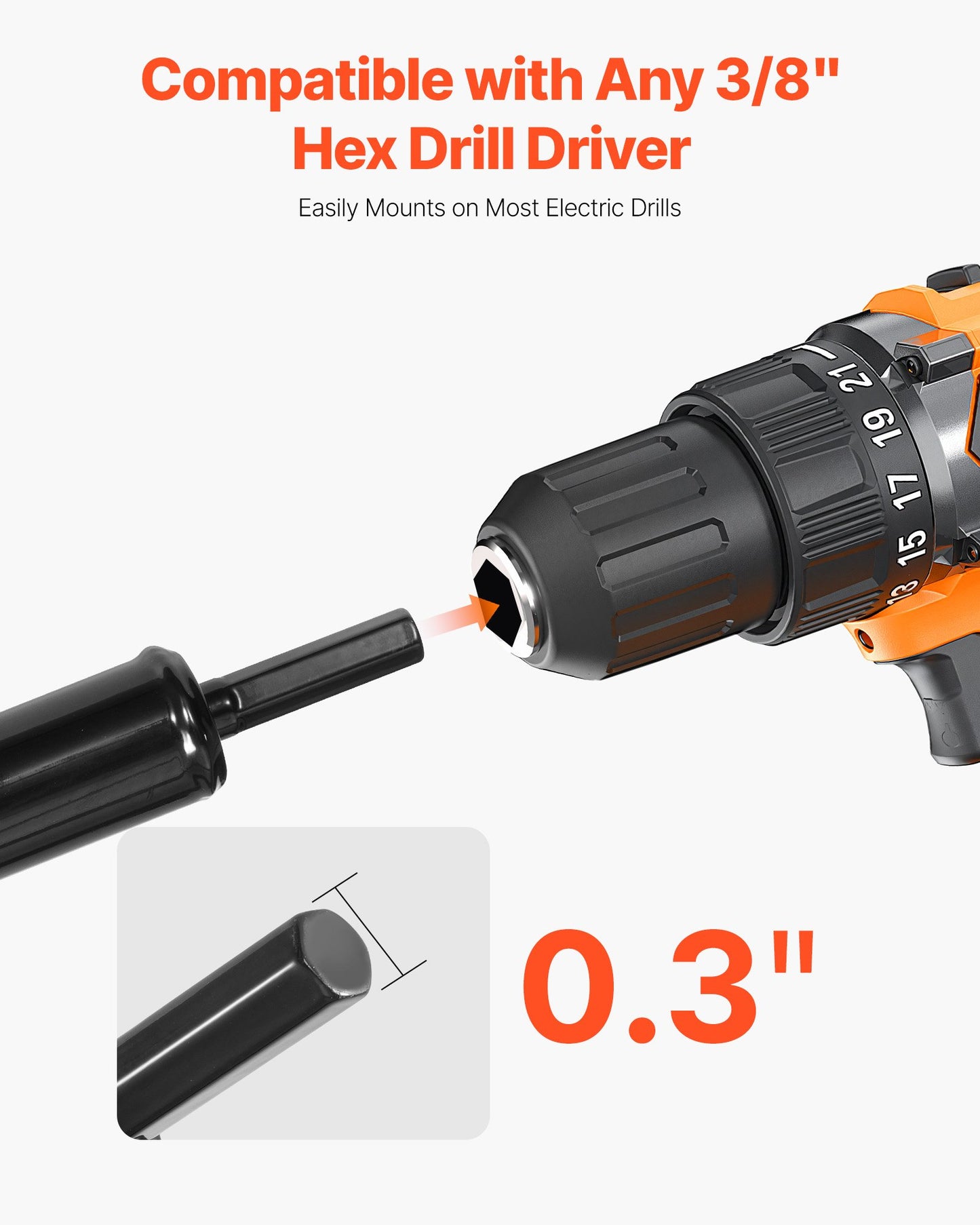 Borr för plantering, 80 x 300 mm spiralborr, för 3/8" sexkantsborrar, kraftigt verktyg för lökplantering, hålborrningstillbehör för grävning av trädgårdsstolpar, staket