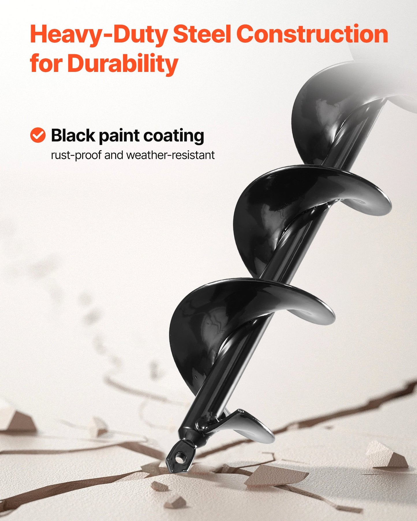 Borr för plantering, 80 x 600 mm spiralborr, för 3/8" sexkantsborrar, kraftigt verktyg för lökplantering, hålborrningstillbehör för grävning av trädgårdsstolpar och staket