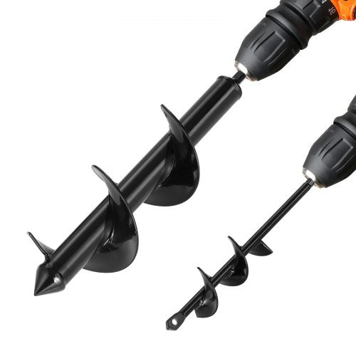 Borrkrona för plantering, set om 2, 40 x 220 mm och 80 x 300 mm, spiralborr för 3/8" sexkantsborrar, kraftigt verktyg för lökplantering, hålborrningstillbehör för grävmaskin