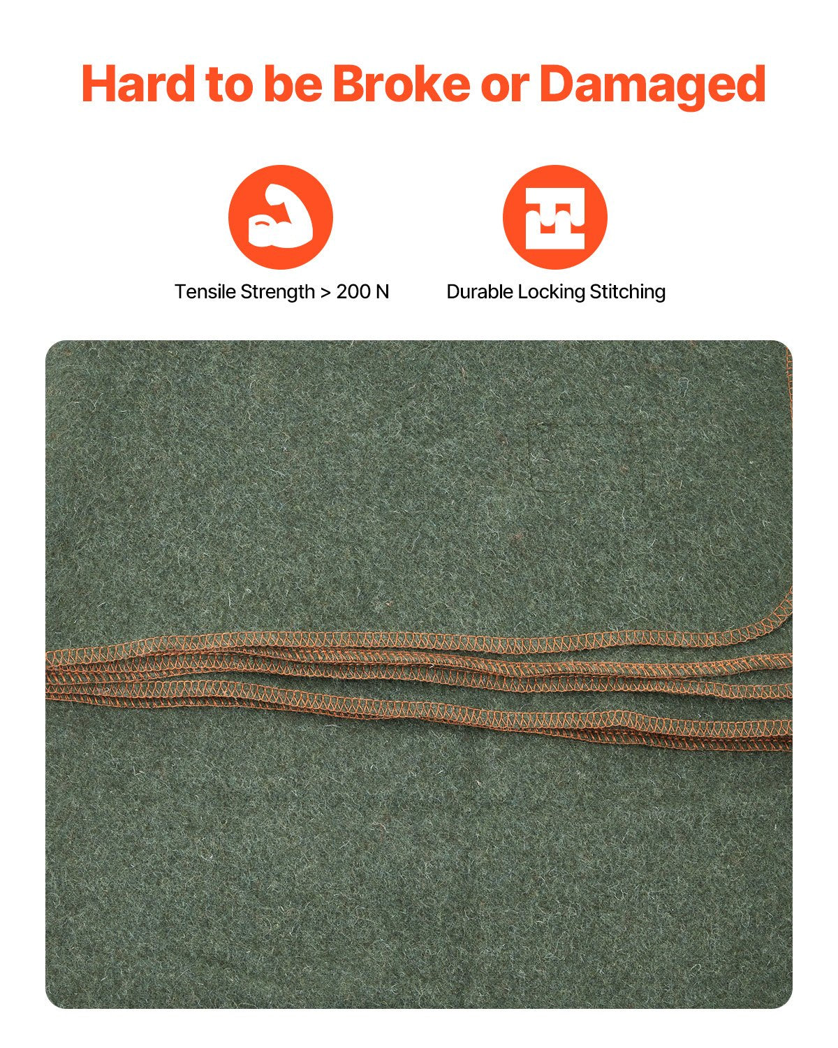 Ullfilt 1,62x2,23 m (64" x 88") Varm för camping, vandring, resor, textur