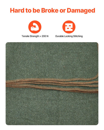 Ullfilt 1,62x2,23 m (64" x 88") Varm för camping, vandring, resor, textur