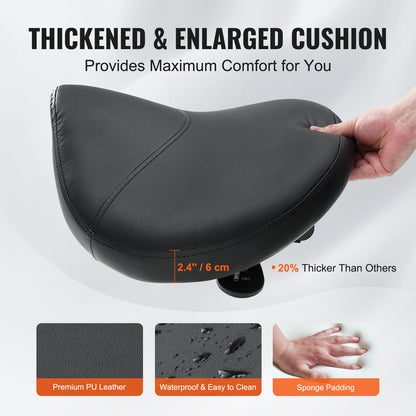 Sadelpall med hjul, 181,4 kg viktkapacitet Ergonomisk rullande sadelpall, höjdjusterbar förtjockad PU-läder snurrbar sadelpallstol för salong, spa, tatuering, klinik, svart