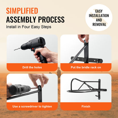 Väggmonterat sadelställ, 69 x 41 x 30 cm, 8-pack sadelställ med paddbar, bärbart sadelställ för engelsk och western sadel, förvaring av hästutrustning för ridträdgård, svart