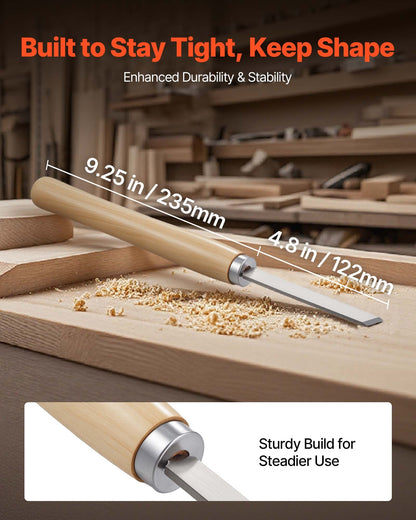 Träsvarvverktygssats, 8 delar, svarvmejselsats med kolstålsblad, 2 sneda delar, 1 spets, 1 avstickning, 1 rund nos, 3 mejslar, 1 oxfordväska, för nybörjare, hobbyister, proffs