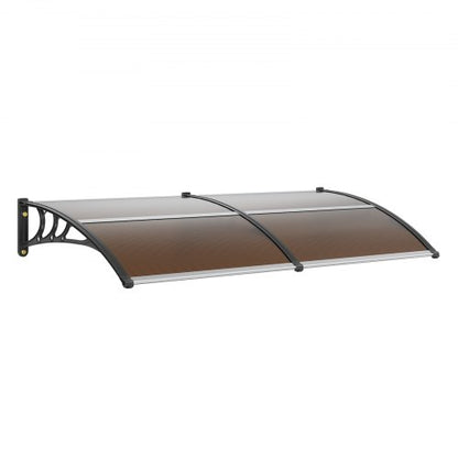 Fönster- och dörrmarkis 200 cm x 100 cm, UPF 50+ polykarbonat entrédörr utomhus fönstermarkis utvändig, ytterdörrsmarkis för soljalusi, UV-, regn-, snöskydd, ihålig plåt