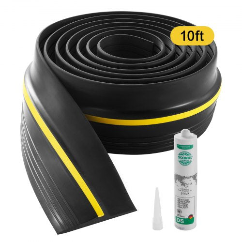 Tätningslist för garageportströskel, 10 fot universal tätningslist för garageportsgolv med självhäftande material, väderbeständig list för garageportsbotten, uppgraderad tjock PVC-tätningslist för hemmafixering, svart