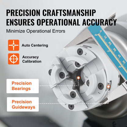 KP2-3/4 svarvchuck, 4-käks 2,75" diameter, metallsvarvchuck, svarvtillbehör, självcentrerande verktyg, för svarv, precisionsbearbetning, slipmaskiner, fräsmaskiner