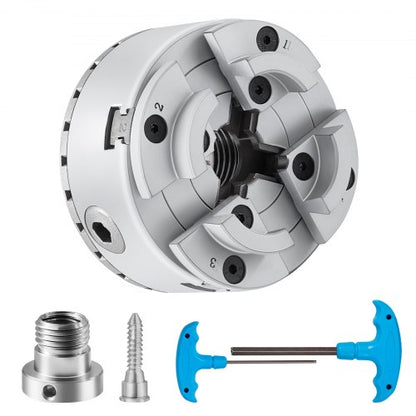 KP96 Svarvchuck, 4-käks 9,5 cm diameter, Metallsvarvchuck Svarvtillbehör, Självcentrerande verktyg, för svarv, precisionsbearbetning, slipmaskiner, fräsmaskiner