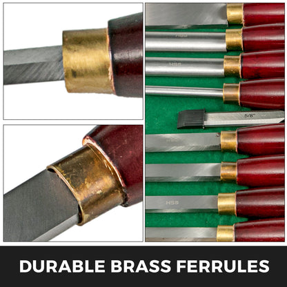 Trämejselset 8 st svarvmejslar 7 tum/17 cm träbearbetningsmejslar 9 tum träsvarvverktyg trämejslar svarvverktyg träverktygslåda för träsnideri rotsnideri möbelsnideri svarvar röd