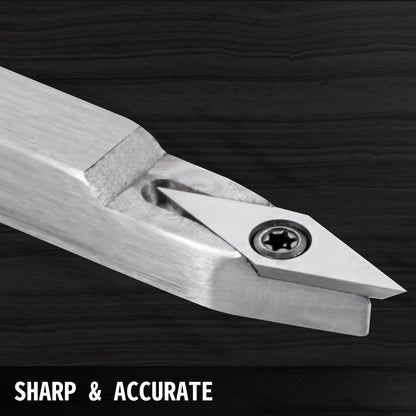 Träsvarvverktyg för svarv 4-delars set, hårdmetallsvarvverktyg med diamantform, runda, fyrkantiga skärare, svarvmejslar med bekväma grepphandtag, svarvverktyg för hantverk, gör-det-själv-hobbyister