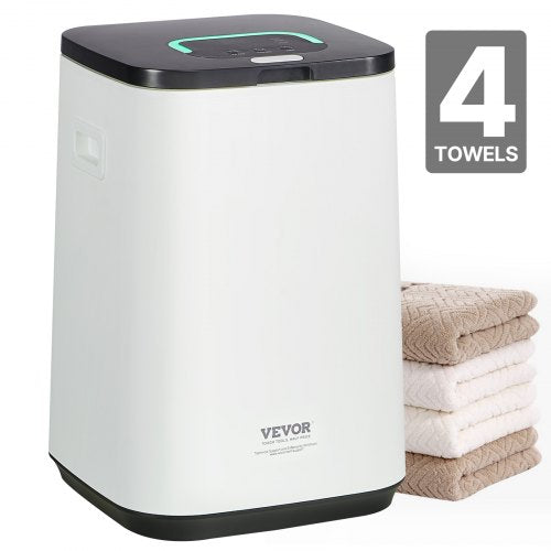 Handduksvärmare för badrum, handduksvärmarhink med barnlås och indikator för hög temperatur och 24 timmars fördröjningstimer och automatisk avstängning. Passar upp till 4 stora badhanddukar, filtar, kläder, badrockar och mer.