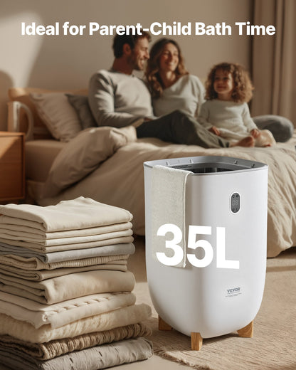 Handduksvärmare för badrum, 35 liters handduksvärmarhink, handdukstork med automatisk avstängning för spa. Rymmer upp till 6 stora badhanddukar, filtar, kläder, badrockar, pyjamasar och mer.