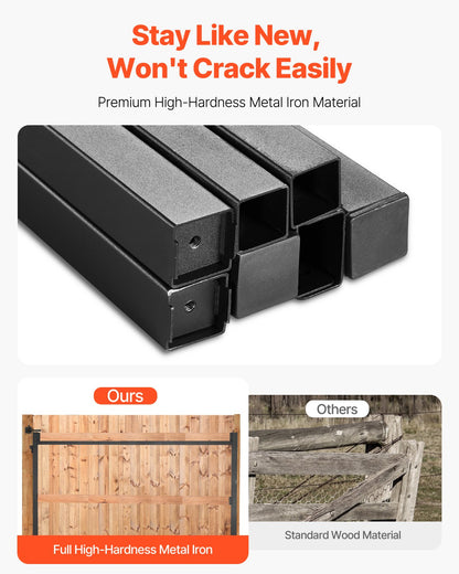 Grindbyggsats, passar 40 till 72 tum breda öppningar, upp till 4 till 5 fot höga staket, justerbar grindbyggsats, komplett grindram med anti-sag-funktion, lås och skruvar, för trästaket, järn