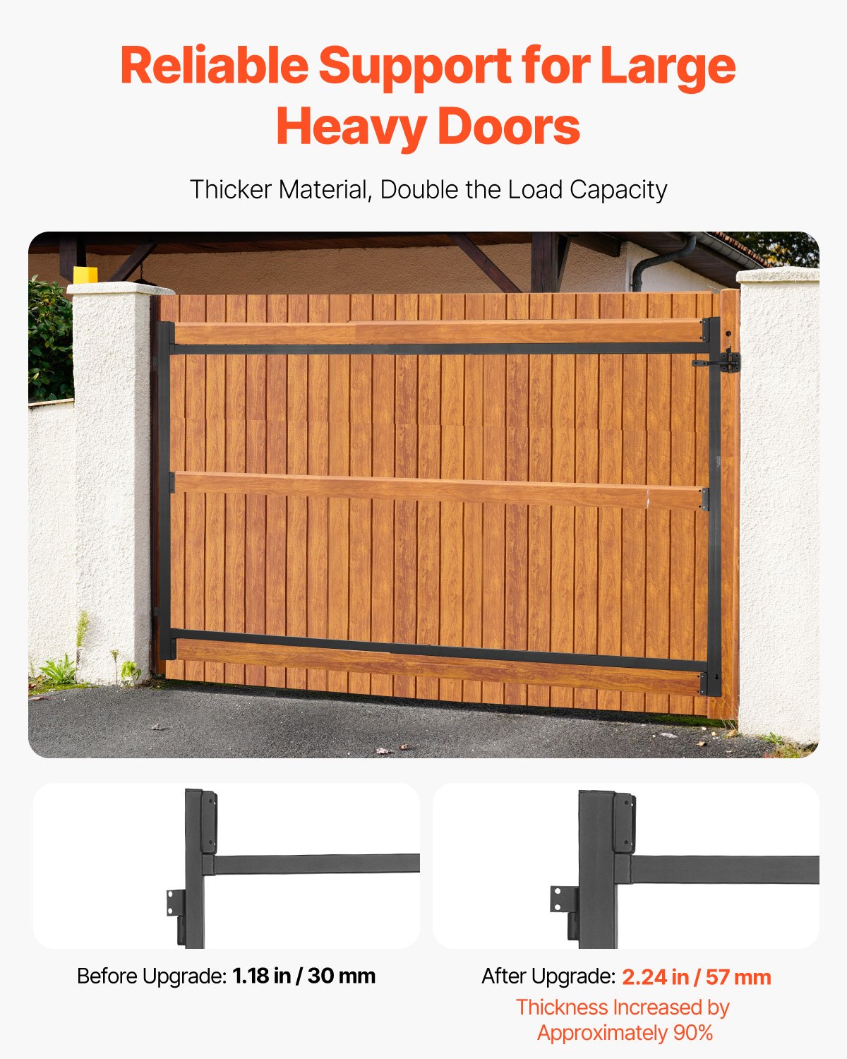 Grindbyggsats, passar 40 till 72 tum breda öppningar, upp till 4 till 5 fot höga staket, justerbar grindbyggsats, komplett grindram med anti-sag-funktion, lås och skruvar, för trästaket, järn