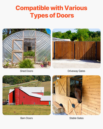 Hörnfäste för grind, grindramsfäste med anti-sack, grindramsfäste med spärrlina, spärrlås, för skjulportar, inhägnader, uppfarter, träfönster, järn, svart