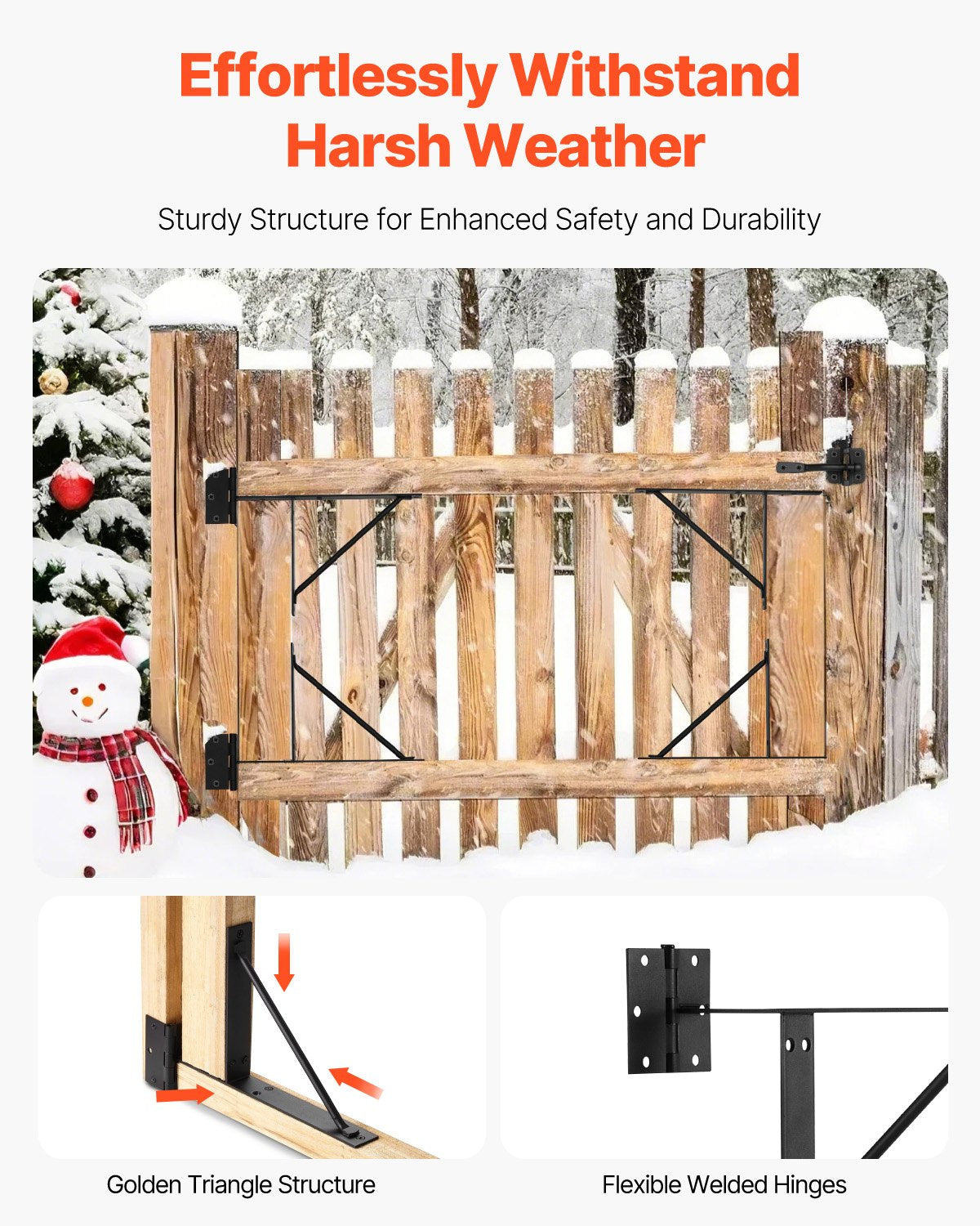 Hörnfäste för grind, Anti-Sag Grindramsbeslagsats, Grindramfäste med spärr, Spärrlåsrep, För Skjulportar, Fältgrindar, Uppfartsgrindar, Stallgrindar, Järn, Svart