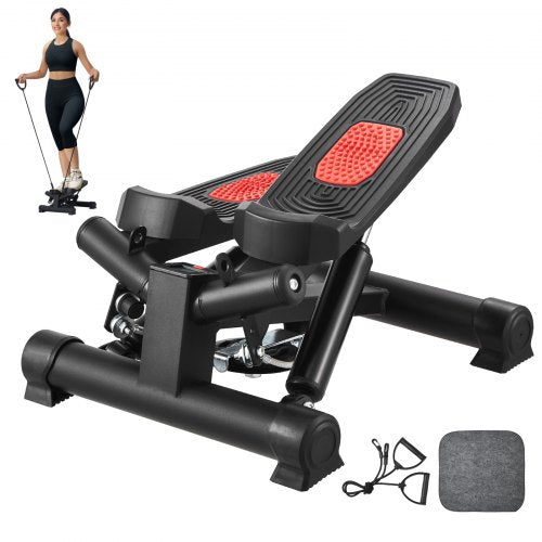 Trappsteg, Mini-step för träning hemma, Hydraulisk fitness-twiststep med motståndsband, Helkroppsträningsutrustning för konditionsträning, Trappklättrare med LCD-skärm, 160 kg lastkapacitet