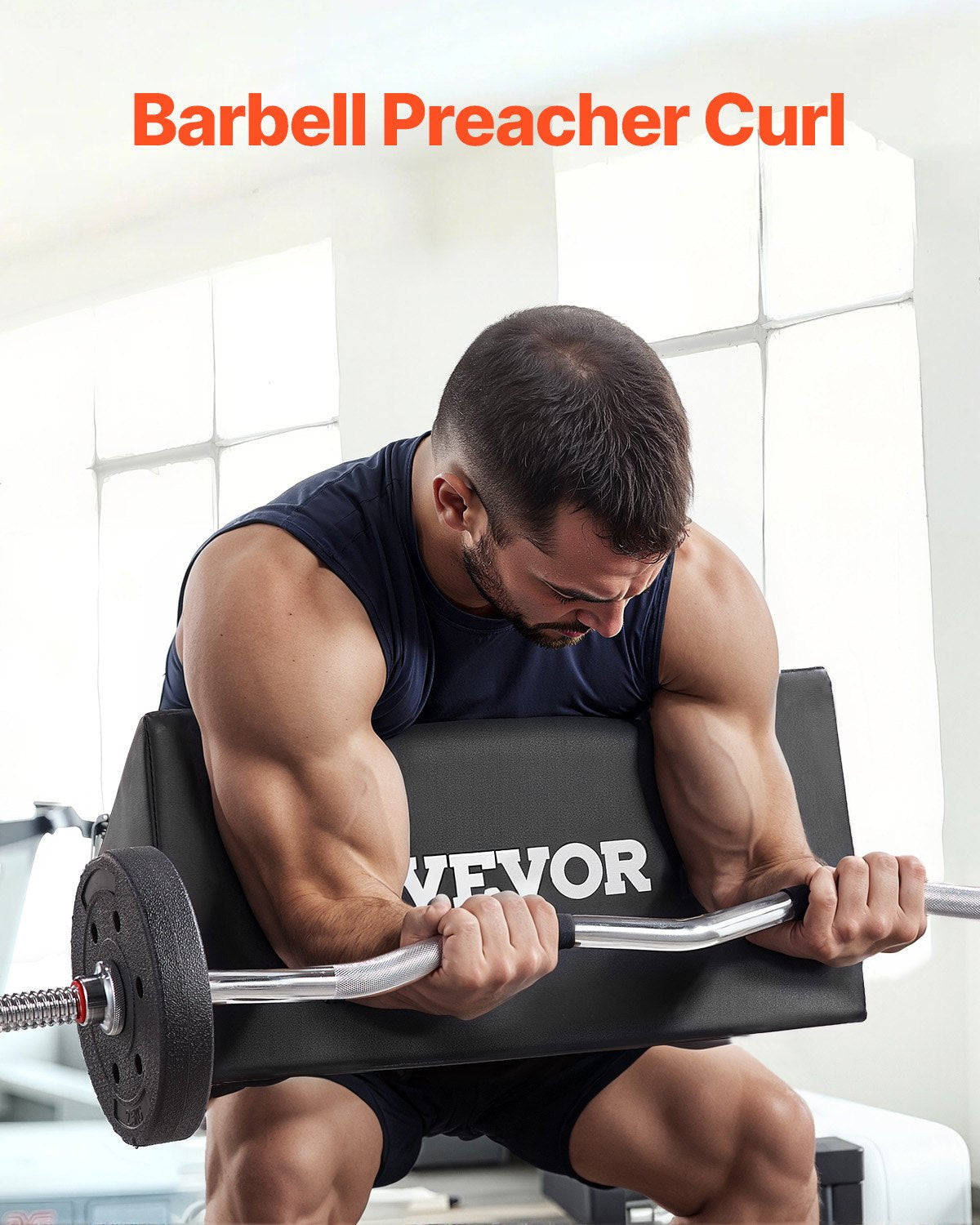 Preacher Curl Pad, bärbar Preacher Pad, platsbesparande bicepsträningsstöd, tyngdlyftningsutrustning i EVA-skum med hög densitet, isolator för bicepscurls för skivstång och hantel för hemmagym