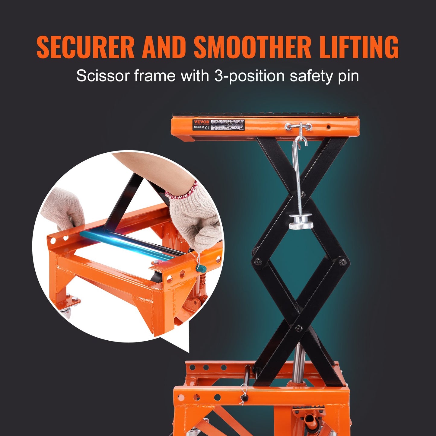 Hydraulic Motorcycle Lift Table 158.8 kg Dirt Bike Scissor Jack Stand