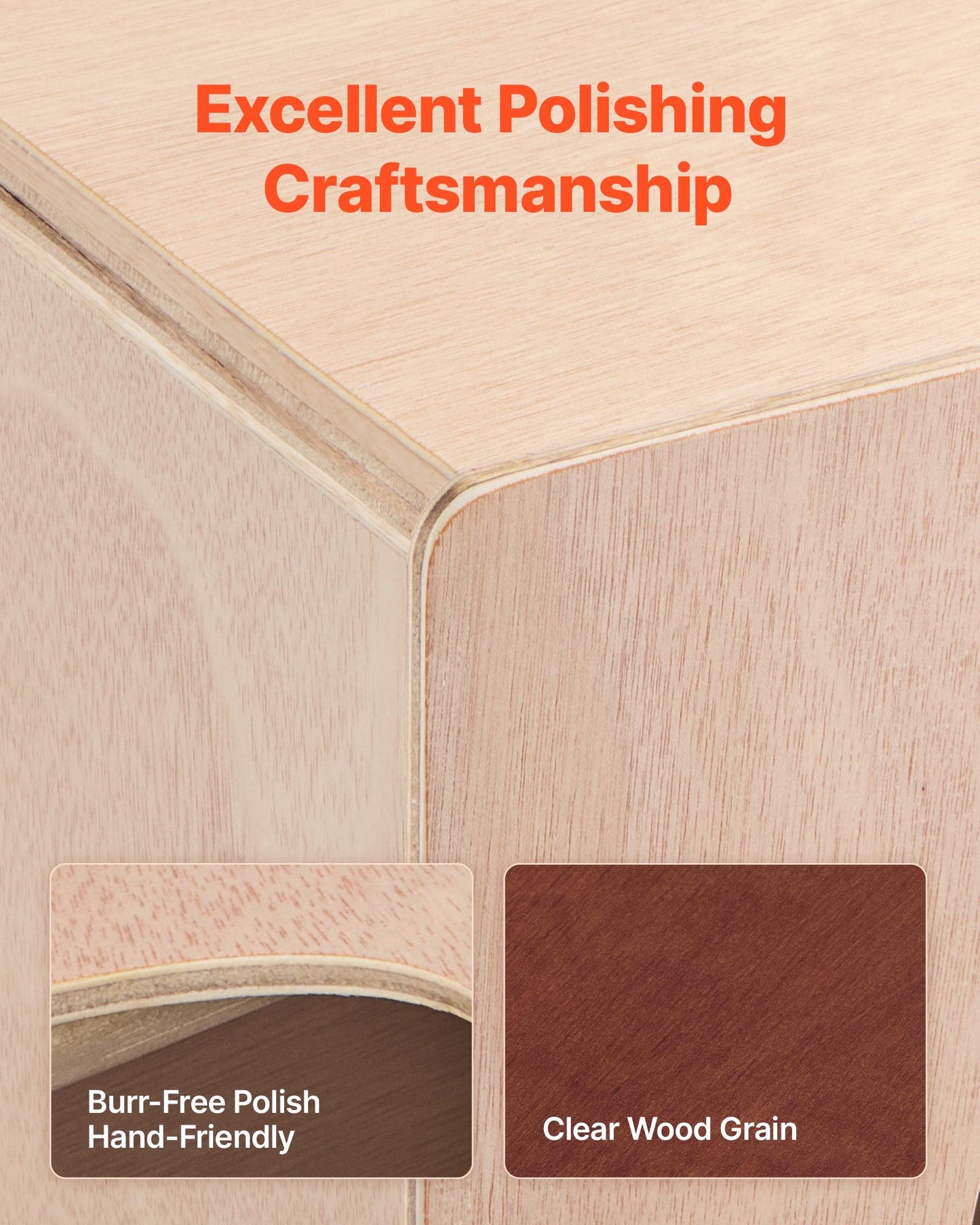 Cajon-trumma, med invändiga virveltrådar, lätt slagverkslåda i trä, bärbart truminstrument i björkträ med resväska, för nybörjare och proffs, 305 x 305 x 430 mm