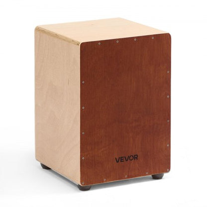 Cajon-trumma, med invändiga virveltrådar, lätt slagverkslåda i trä, bärbart truminstrument i björkträ med silikonfötter, för nybörjare och proffs, 305 x 305 x 430 mm