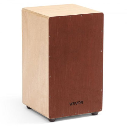Stor Cajon-trumma, med invändiga virveltrådar, lätt slagverkslåda i trä, truminstrument i björkträ med silikonfötter, för nybörjare och proffs, 305 x 305 x 508 mm