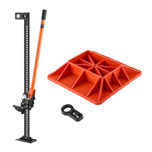 Jordbruksdomkraft med bas, 122 cm höglyftande gårdsdomkraft, 3,18 tons kapacitet, spärrfunktion, terrängdomkrafter, kraftiga domkrafter med 130,1–1079,5 mm lyftområde för traktor, lastbil, SUV