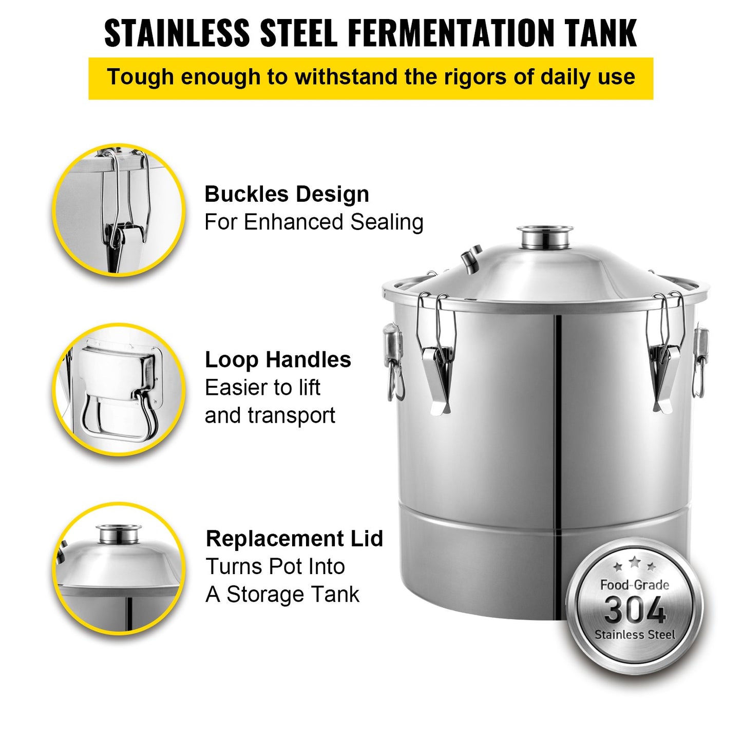 Wine Boiler Stainless Steel Water Alcohol Distiller 13.2 Gallon Alcohol Still 50L Whiskey Distillery Kit Home Moonshine Still with Thermometer and fermentation tank for Alcohol Distilling
