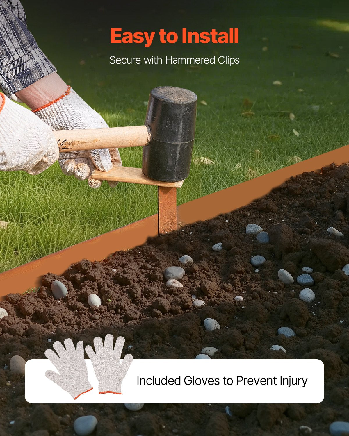 Stålkantlist, 10-pack 40 x 4,5 tum väderbeständig och rostfri metallkantlist, böjbar trädgårdskant, kraftig gräsmatta, rabattgångavdelare